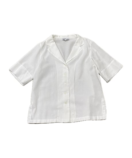 agnes b. S/S Open Collar Cotton Shirt WH
