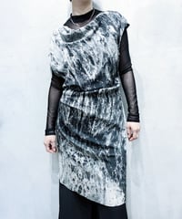 HELMUT LANG Silk Mix Print Drape Dress GRBK