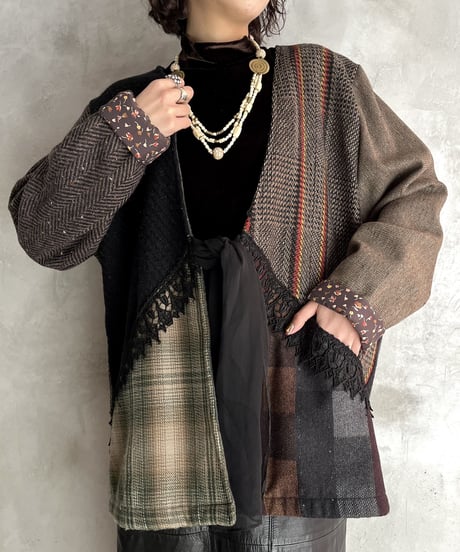 Patchwork Pattern Lace Jacket BRBK