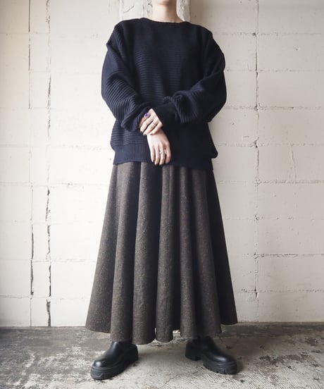 Dropped Shoulder Wide Sweater BK