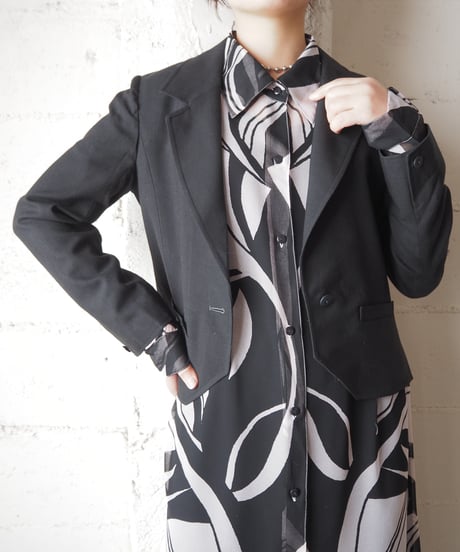 Back Belted Short Jacket BK