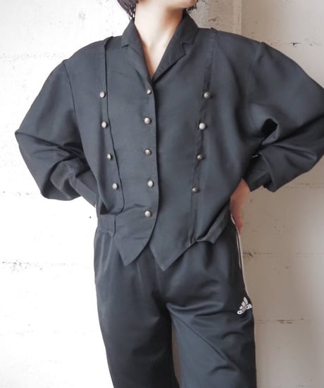 Open Collar Triple Button Shirt Jacket BK