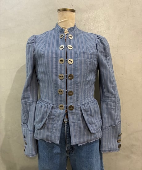 MARC JACOBS Band Collar Stripe Jacket BL