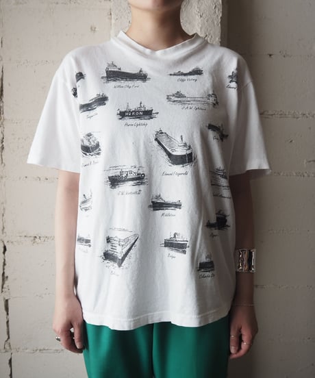 Ships Print Tee WH