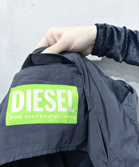 DIESEL Hoodied Nylon Coat BK