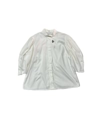 Middle Puff Sleeve Band Collar Blouse WH