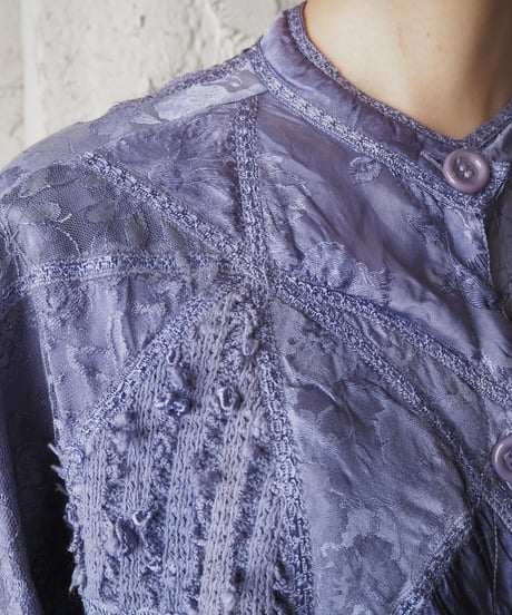 Patchwork Many Material Blouse PUR