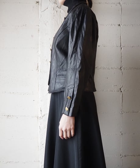 Double Breasted Leather Jacket BK