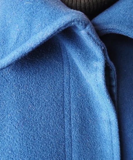 Pleated Back Wool Long Coat BL