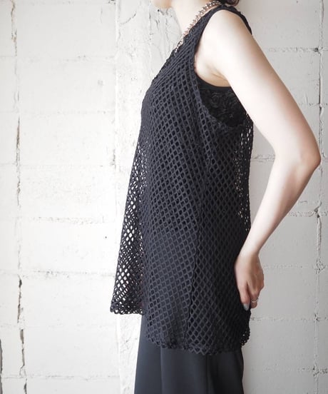 Sleeveless Mesh Cutsewn BK