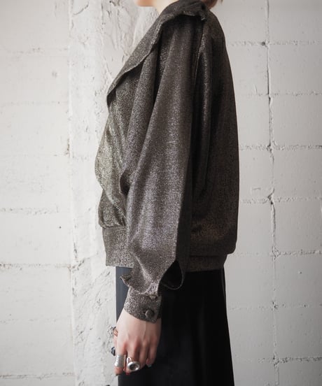 Shawl Collar Metalic Blouse GD
