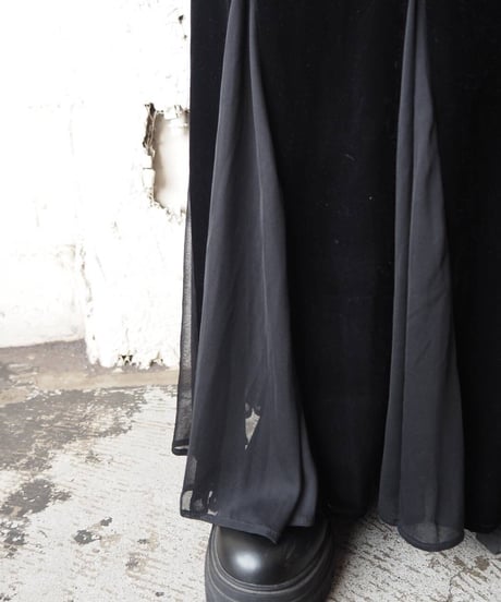 Velour × Sheer Mermaid Skirt BK