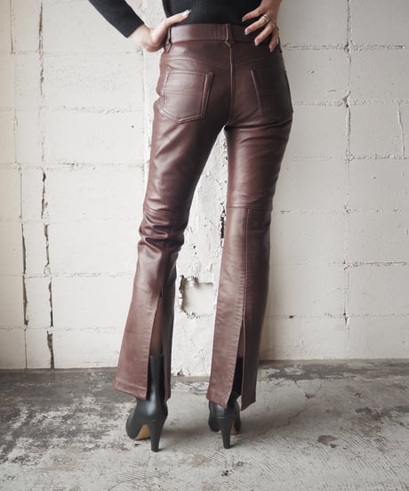 Ralph Lauren Back Slit Leather Pants BR