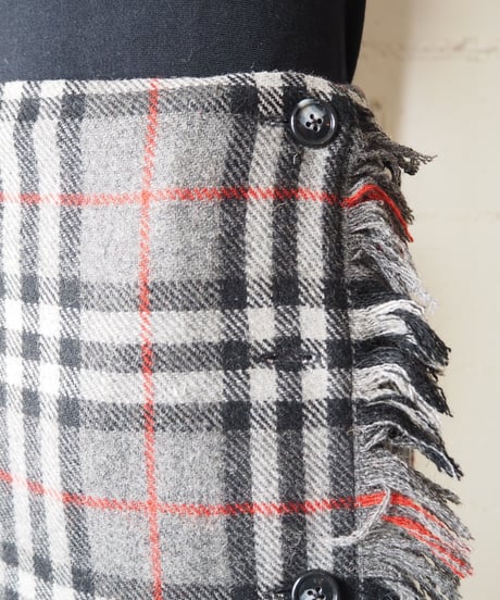 Plaid Wrap Long Skirt GR