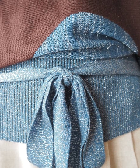 Panel Pattern Lame Mix Knit BLBRWH