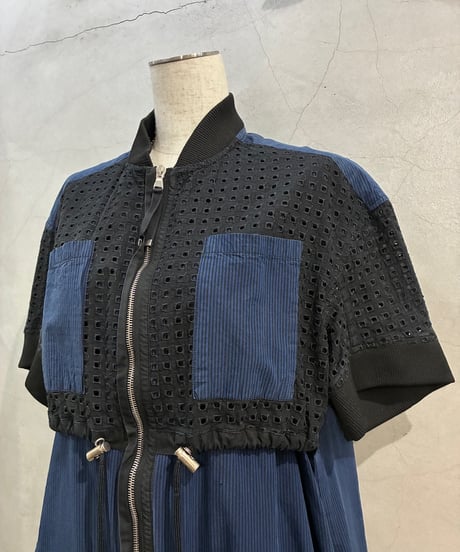DIESEL S/S Blouson × Shirt Docking Dress NVBK