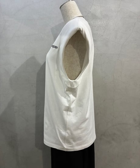 Alexander McQUEEN N/S Padded Logo Tee WH