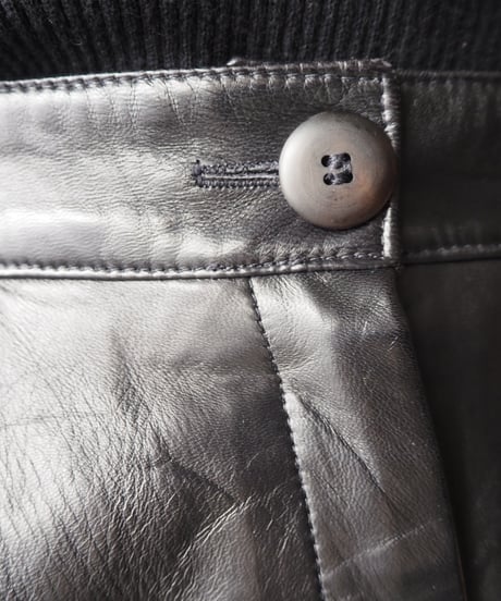 Leather Tuck Pants BK