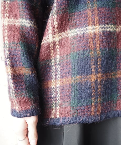 Check Pattern Mohair Knit RENV