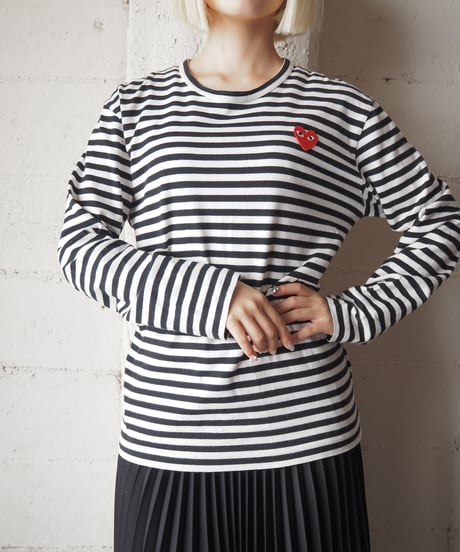 PLAY COMME des GARÇONS Border Long Sleeve Tee BKWH