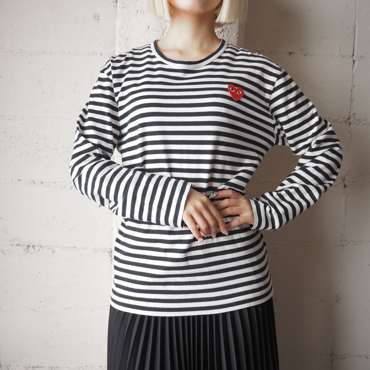 ま*い様 【JAN COMME des GARCONS】 border card PLAY COMME des GARÇONS Border Long Sleeve Tee B