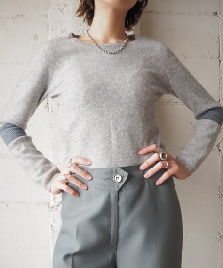 Rib Sleeve Cashmere Knit GR