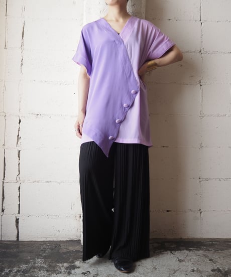 1970's Asymmetric Design Blouse PUR