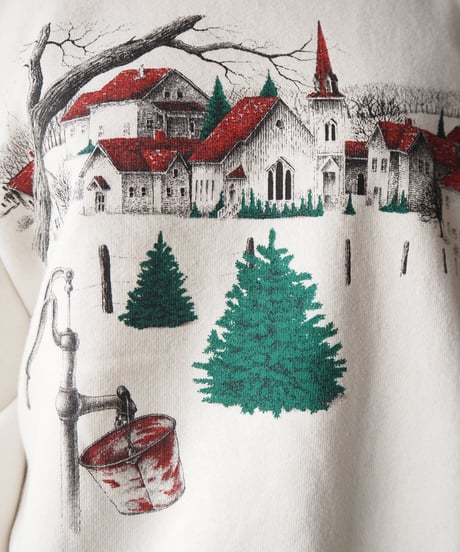 Red Roof Town Print Sweat WHRE