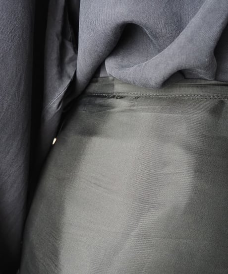 Nylon Flared Long Skirt BK