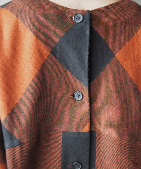 Collarless Block Check Dress ORBK