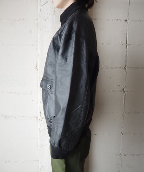 Leather Blouson Jacket BK