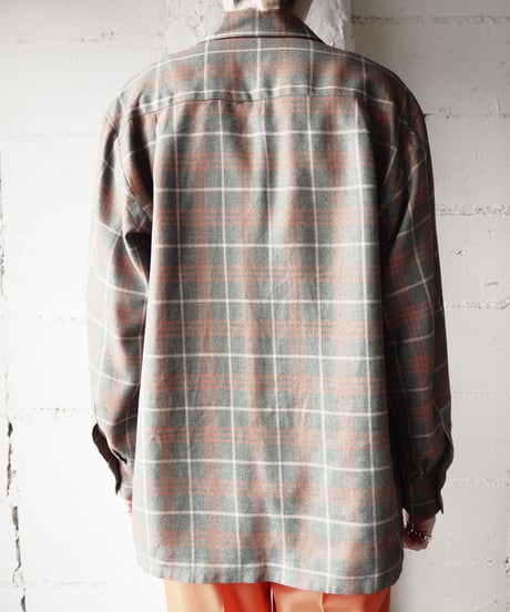 1960's Vintage Open Collar Check Shirt GROR
