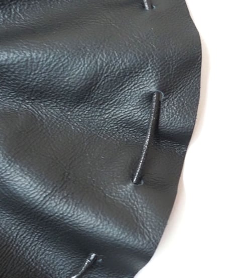 【Orfeo Original】Drawstring Leather Pouch BK