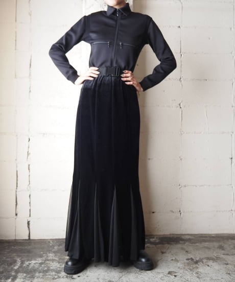 Velour × Sheer Mermaid Skirt BK