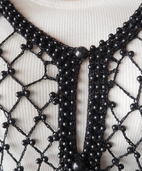Crochet×Beads Cardigan BK
