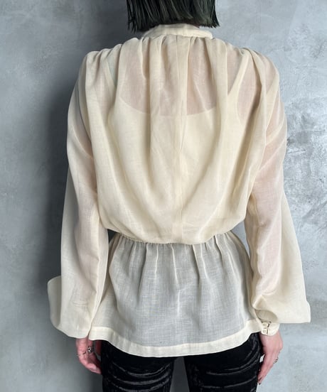 Many Button Gather Design Blouse IV