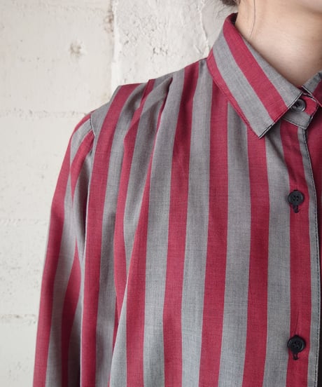 1980's Stripe Tuck Blouse GRRE