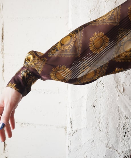 Sheer Sunflower Pattern Shirt BRGD