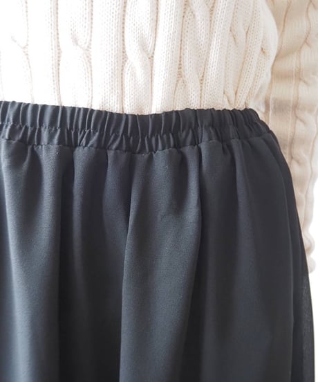 Sheer Layered Easy Flare Skirt BK