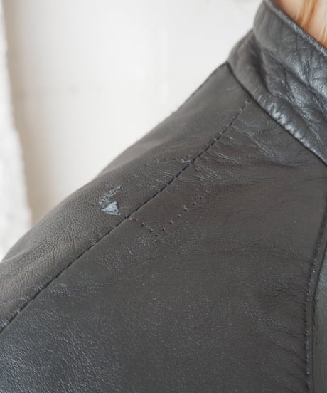 Bicolor Leather Short Sleeve Jacket GRBK