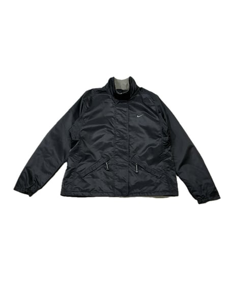 90's NIKE Stand Collar Nylon Zipup Jacket BK