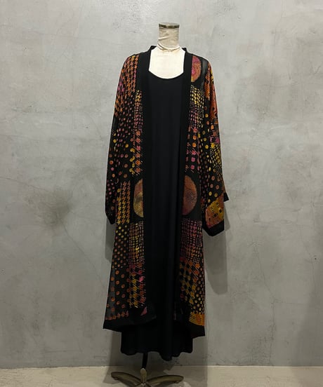 Dot × Check Sheer Robe BKORPI