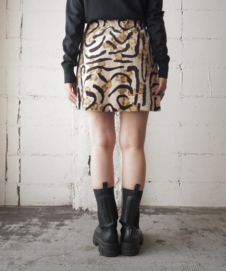 Leather×Leopard Mini Skirt BKBE