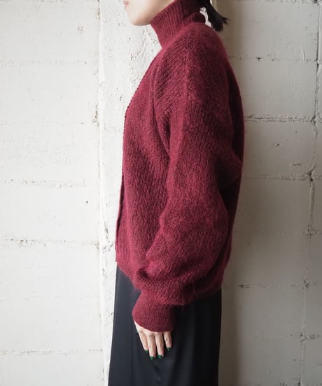 Mock Neck Rib Cuff Knit BUR