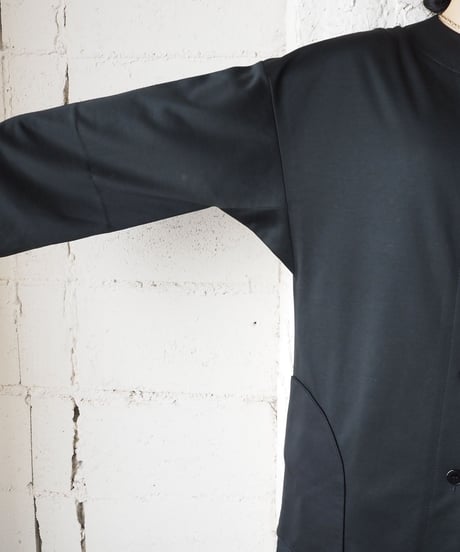 Collarless  Long  Jacket BK