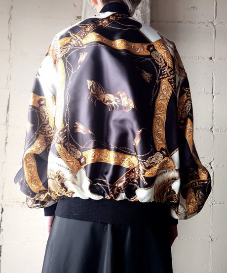 Pattern Zip Up Blouson BKIV