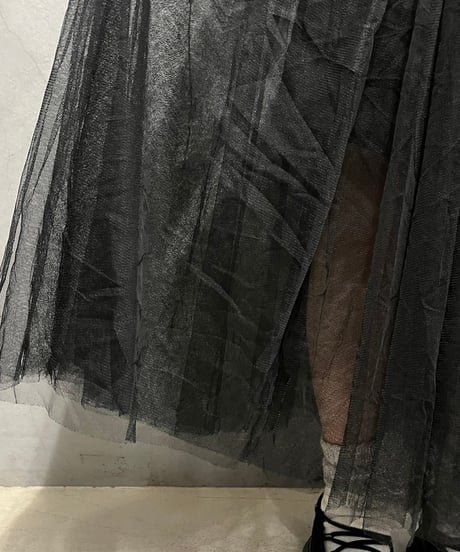 Tulle Layered Flare Skirt BK