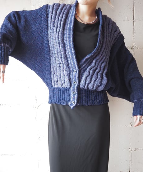 Bat Wing Sleeve Bicolor Cardigan PURNV