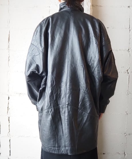 Design Collar Leather Jacket BK