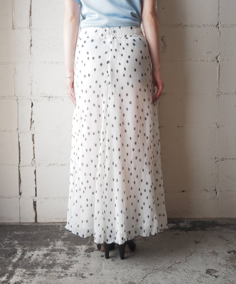 GANNI Sheer Pleated Dot Skirt WHBK